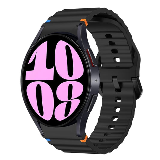 Wave Pattern Stitched Silicone Watch Band, For Samsung Galaxy Watch 6 40 / 44mm, For Samsung Galaxy Watch 5 40 / 44mm