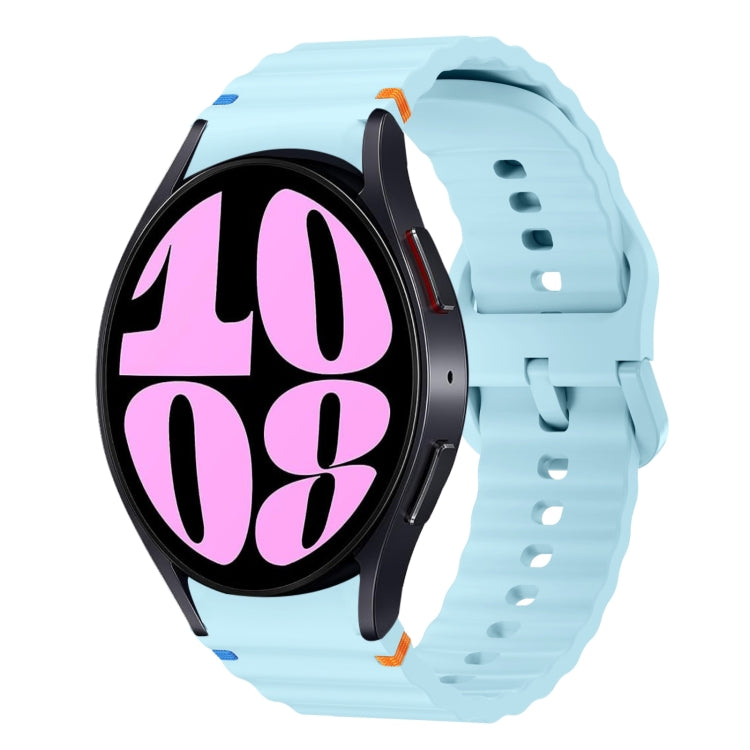 Wave Pattern Stitched Silicone Watch Band, For Samsung Galaxy Watch 6 40 / 44mm, For Samsung Galaxy Watch 5 40 / 44mm