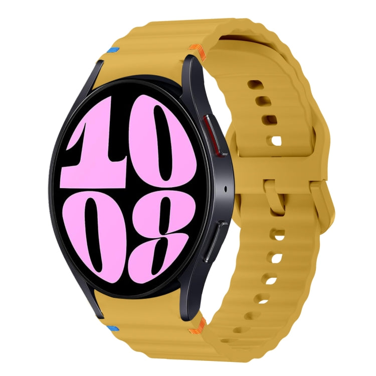 Wave Pattern Stitched Silicone Watch Band, For Samsung Galaxy Watch 6 40 / 44mm, For Samsung Galaxy Watch 5 40 / 44mm