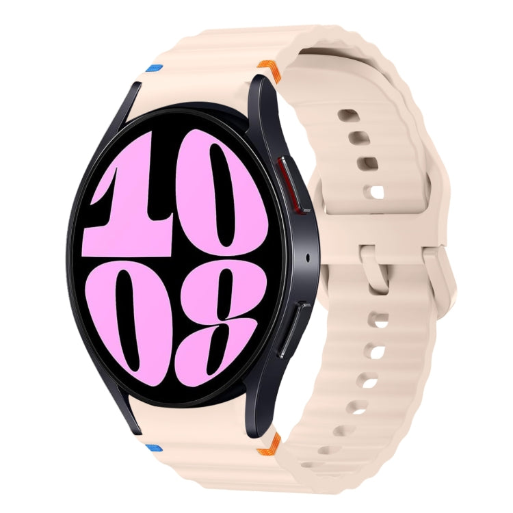Wave Pattern Stitched Silicone Watch Band, For Samsung Galaxy Watch 6 40 / 44mm, For Samsung Galaxy Watch 5 40 / 44mm