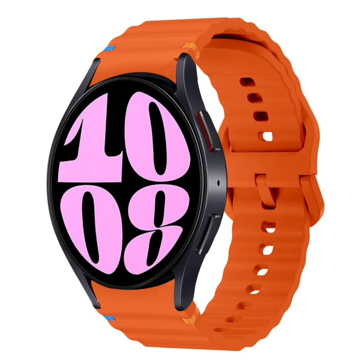 Wave Pattern Stitched Silicone Watch Band, For Samsung Galaxy Watch 6 40 / 44mm, For Samsung Galaxy Watch 5 40 / 44mm