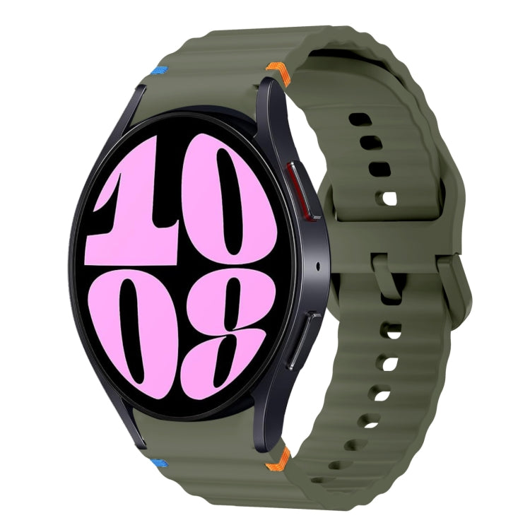 Wave Pattern Stitched Silicone Watch Band, For Samsung Galaxy Watch 6 40 / 44mm, For Samsung Galaxy Watch 5 40 / 44mm