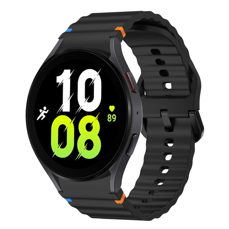 Wave Pattern Stitched Silicone Watch Band, For Samsung Galaxy Watch 6 40 / 44mm, For Samsung Galaxy Watch 5 40 / 44mm