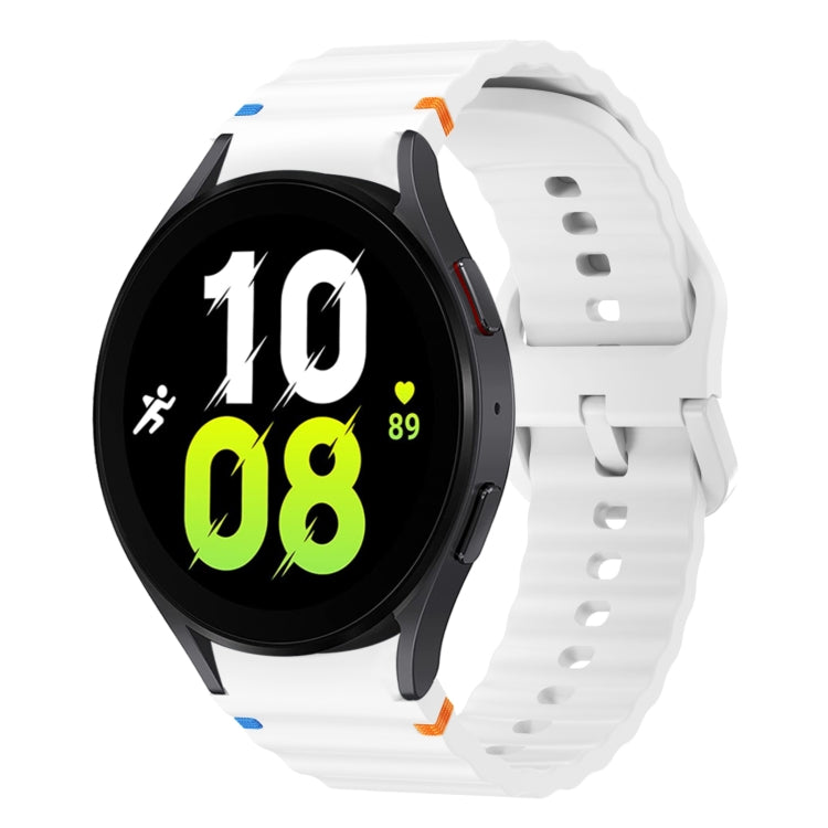 Wave Pattern Stitched Silicone Watch Band, For Samsung Galaxy Watch 6 40 / 44mm, For Samsung Galaxy Watch 5 40 / 44mm