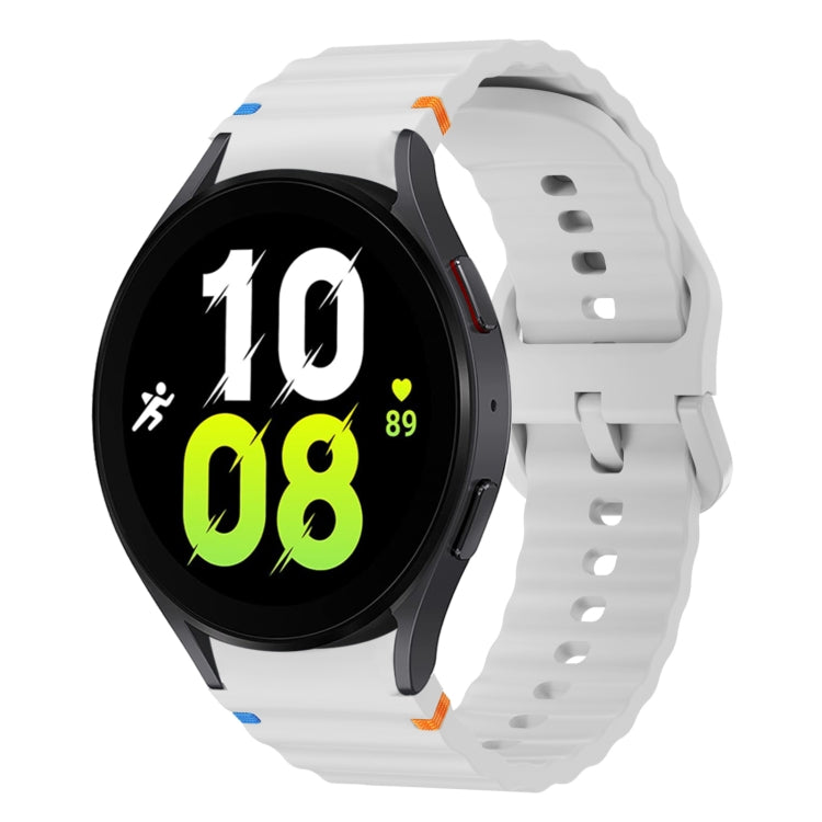 Wave Pattern Stitched Silicone Watch Band, For Samsung Galaxy Watch 6 40 / 44mm, For Samsung Galaxy Watch 5 40 / 44mm