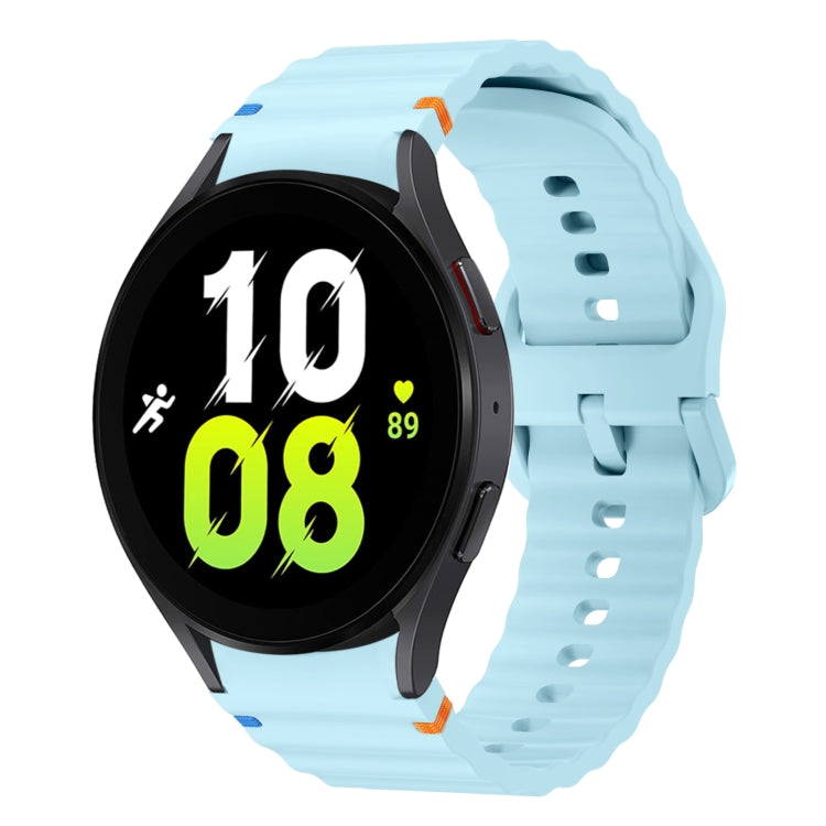 Wave Pattern Stitched Silicone Watch Band, For Samsung Galaxy Watch 6 40 / 44mm, For Samsung Galaxy Watch 5 40 / 44mm