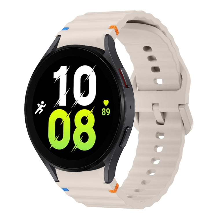 Wave Pattern Stitched Silicone Watch Band, For Samsung Galaxy Watch 6 40 / 44mm, For Samsung Galaxy Watch 5 40 / 44mm