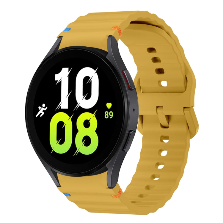 Wave Pattern Stitched Silicone Watch Band, For Samsung Galaxy Watch 6 40 / 44mm, For Samsung Galaxy Watch 5 40 / 44mm