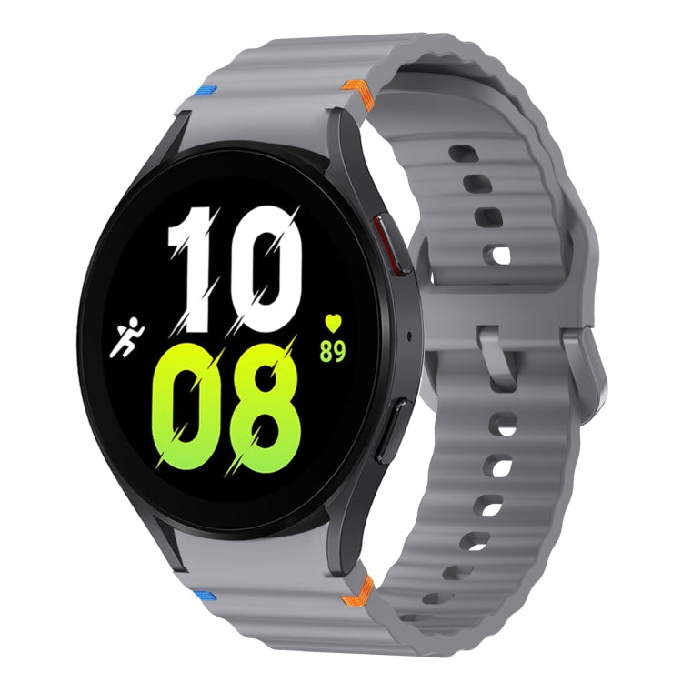 Wave Pattern Stitched Silicone Watch Band, For Samsung Galaxy Watch 6 40 / 44mm, For Samsung Galaxy Watch 5 40 / 44mm