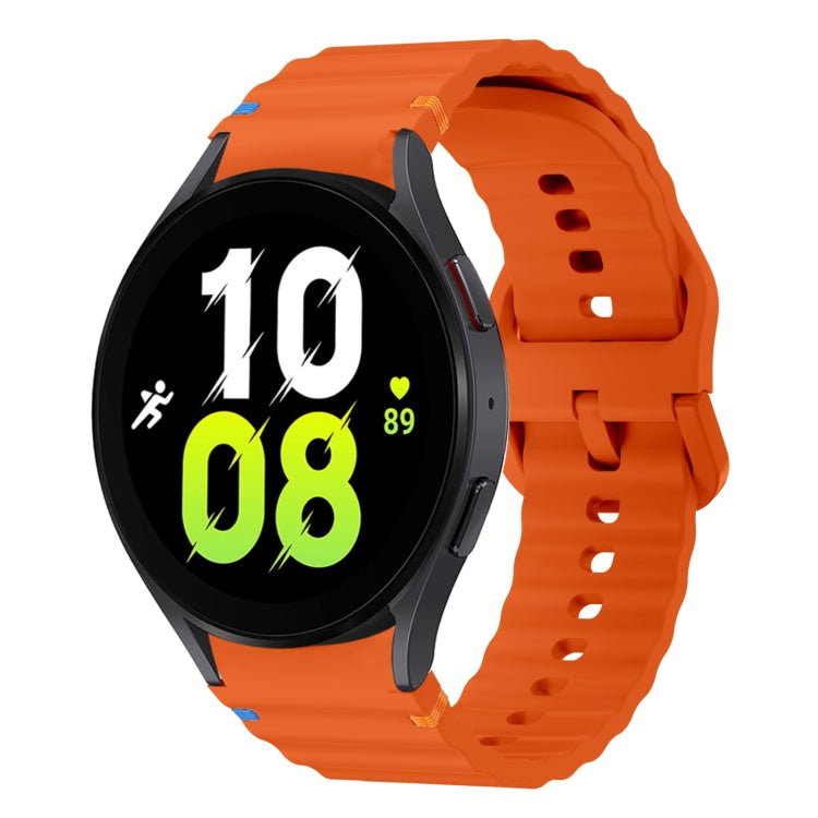 Wave Pattern Stitched Silicone Watch Band, For Samsung Galaxy Watch 6 40 / 44mm, For Samsung Galaxy Watch 5 40 / 44mm