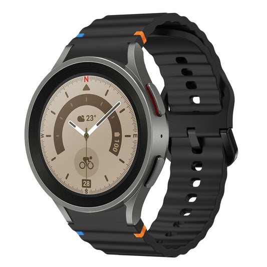 Wave Pattern Stitched Silicone Watch Band, For Samsung Galaxy Watch 5 Pro, For Samsung Galaxy Watch 4 40 / 44mm