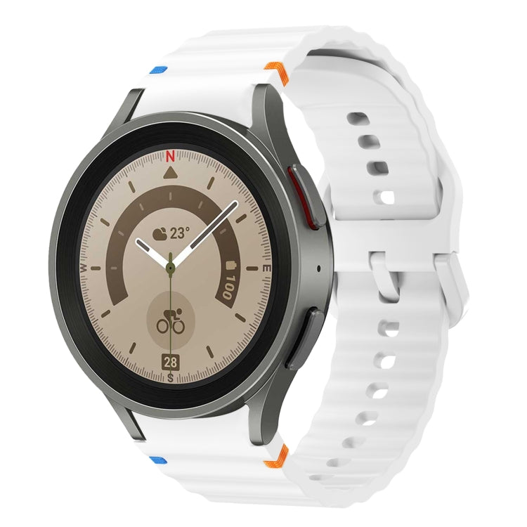Wave Pattern Stitched Silicone Watch Band, For Samsung Galaxy Watch 5 Pro, For Samsung Galaxy Watch 4 40 / 44mm
