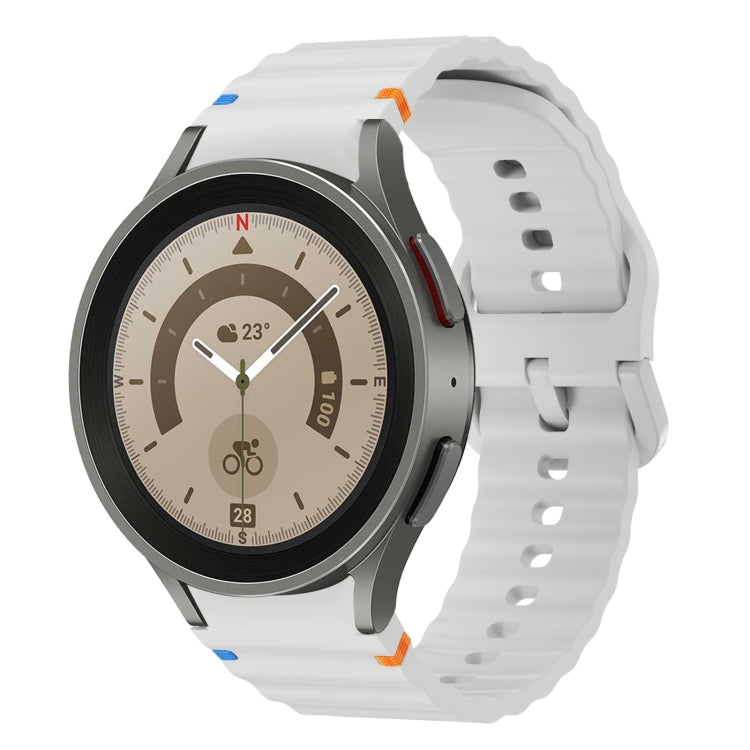 Wave Pattern Stitched Silicone Watch Band, For Samsung Galaxy Watch 5 Pro, For Samsung Galaxy Watch 4 40 / 44mm