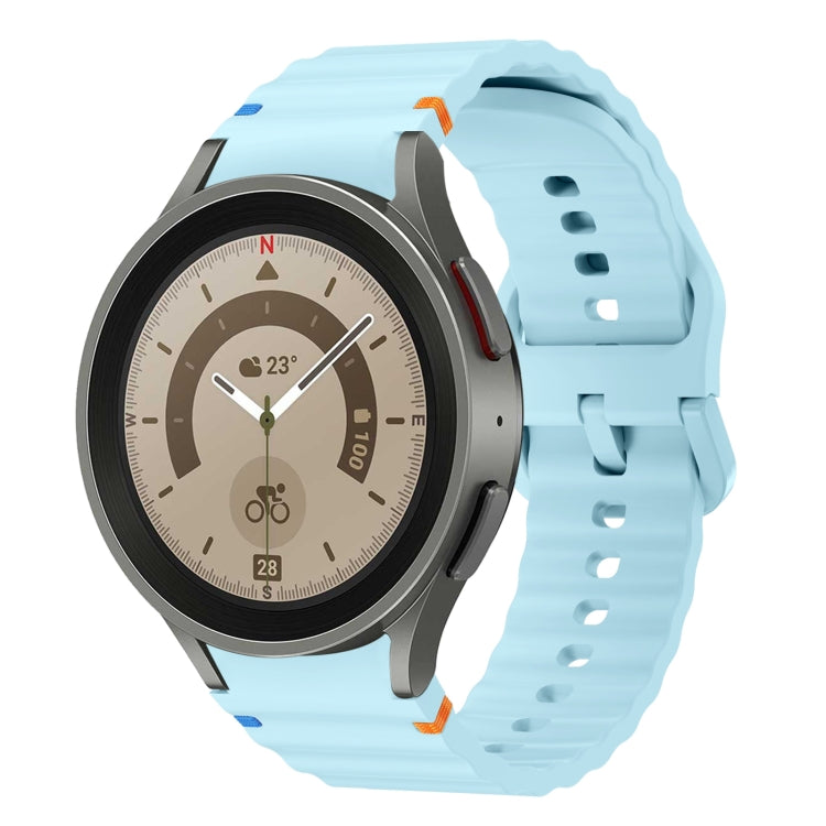 Wave Pattern Stitched Silicone Watch Band, For Samsung Galaxy Watch 5 Pro, For Samsung Galaxy Watch 4 40 / 44mm