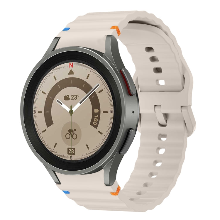 Wave Pattern Stitched Silicone Watch Band, For Samsung Galaxy Watch 5 Pro, For Samsung Galaxy Watch 4 40 / 44mm