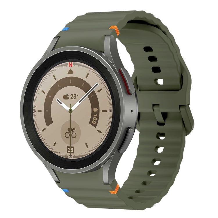 Wave Pattern Stitched Silicone Watch Band, For Samsung Galaxy Watch 5 Pro, For Samsung Galaxy Watch 4 40 / 44mm