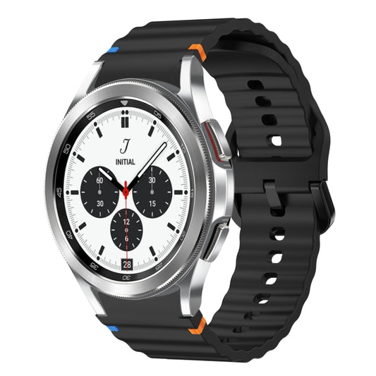 Wave Pattern Stitched Silicone Watch Band, For Samsung Galaxy Watch 4 Classic 42 / 46mm, For Samsung Galaxy Watch3 41mm