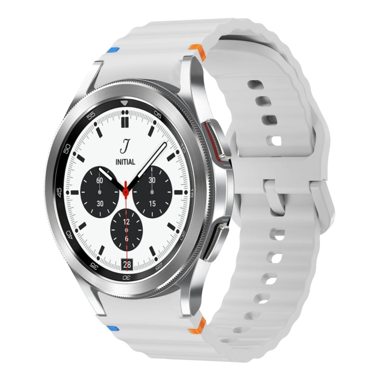 Wave Pattern Stitched Silicone Watch Band, For Samsung Galaxy Watch 4 Classic 42 / 46mm, For Samsung Galaxy Watch3 41mm