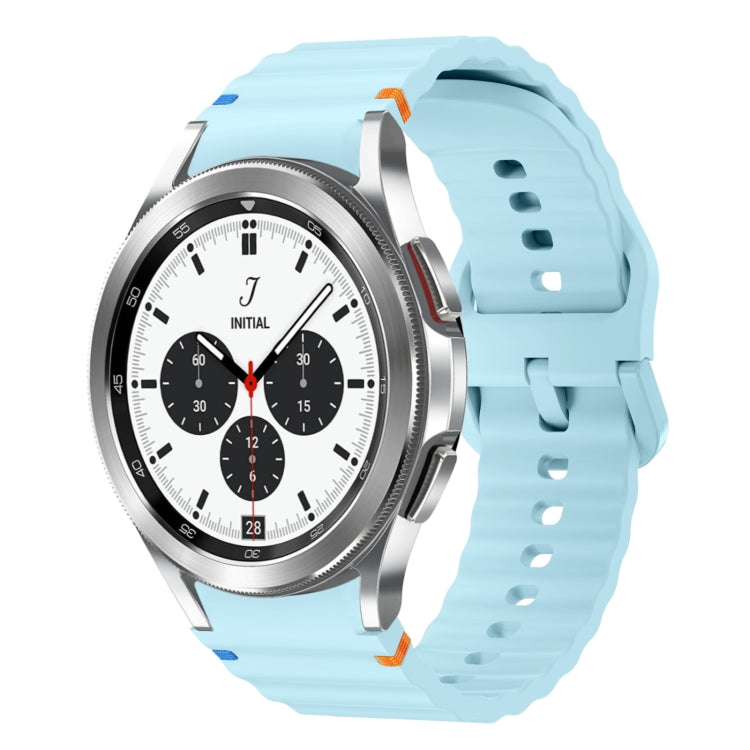 Wave Pattern Stitched Silicone Watch Band, For Samsung Galaxy Watch 4 Classic 42 / 46mm, For Samsung Galaxy Watch3 41mm