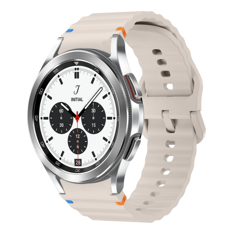 Wave Pattern Stitched Silicone Watch Band, For Samsung Galaxy Watch 4 Classic 42 / 46mm, For Samsung Galaxy Watch3 41mm