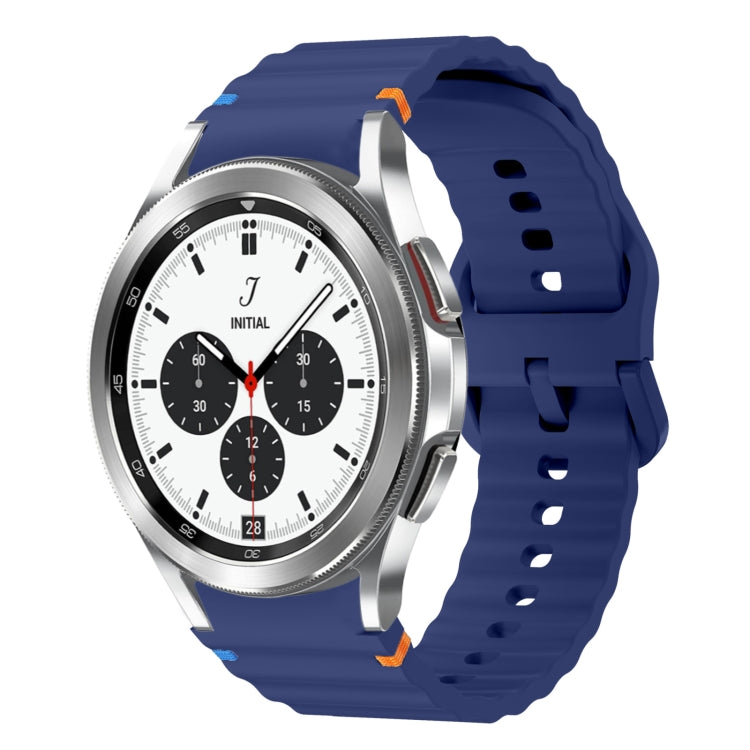 Wave Pattern Stitched Silicone Watch Band, For Samsung Galaxy Watch 4 Classic 42 / 46mm, For Samsung Galaxy Watch3 41mm