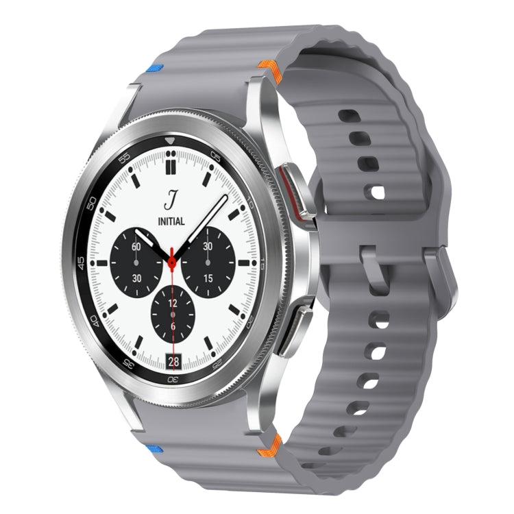 Wave Pattern Stitched Silicone Watch Band, For Samsung Galaxy Watch 4 Classic 42 / 46mm, For Samsung Galaxy Watch3 41mm