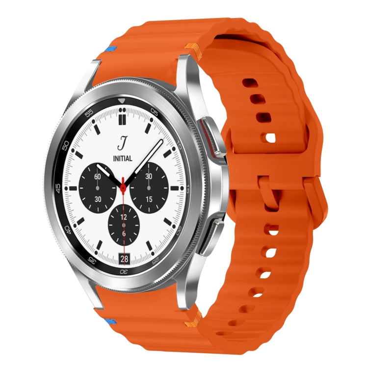 Wave Pattern Stitched Silicone Watch Band, For Samsung Galaxy Watch 4 Classic 42 / 46mm, For Samsung Galaxy Watch3 41mm