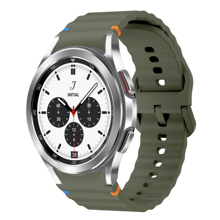 Wave Pattern Stitched Silicone Watch Band, For Samsung Galaxy Watch 4 Classic 42 / 46mm, For Samsung Galaxy Watch3 41mm
