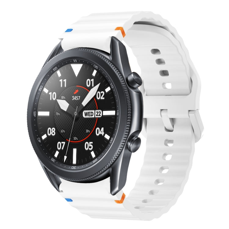 Wave Pattern Stitched Silicone Watch Band, For Samsung Galaxy Watch 4 Classic 42 / 46mm, For Samsung Galaxy Watch3 41mm