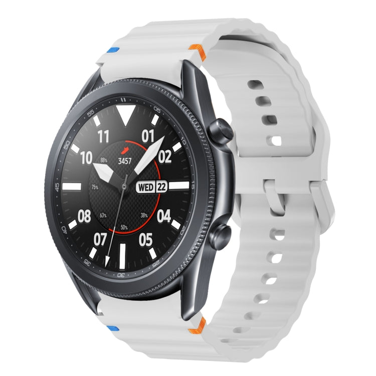 Wave Pattern Stitched Silicone Watch Band, For Samsung Galaxy Watch 4 Classic 42 / 46mm, For Samsung Galaxy Watch3 41mm