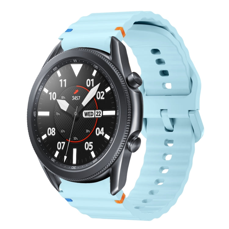 Wave Pattern Stitched Silicone Watch Band, For Samsung Galaxy Watch 4 Classic 42 / 46mm, For Samsung Galaxy Watch3 41mm