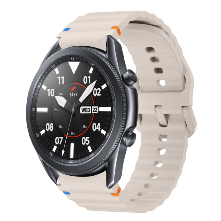 Wave Pattern Stitched Silicone Watch Band, For Samsung Galaxy Watch 4 Classic 42 / 46mm, For Samsung Galaxy Watch3 41mm