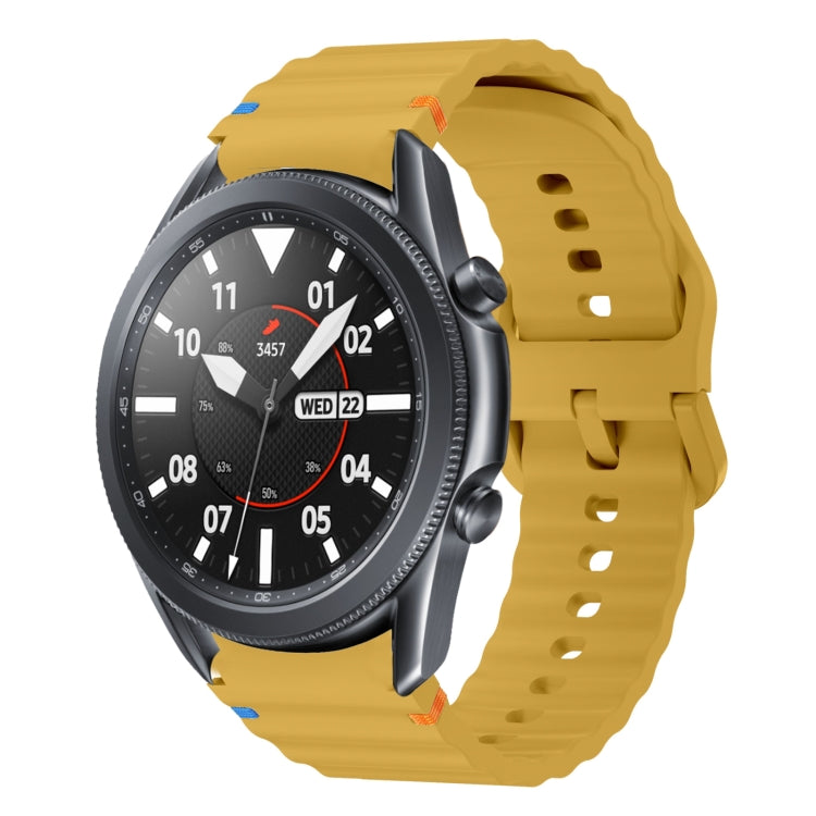 Wave Pattern Stitched Silicone Watch Band, For Samsung Galaxy Watch 4 Classic 42 / 46mm, For Samsung Galaxy Watch3 41mm