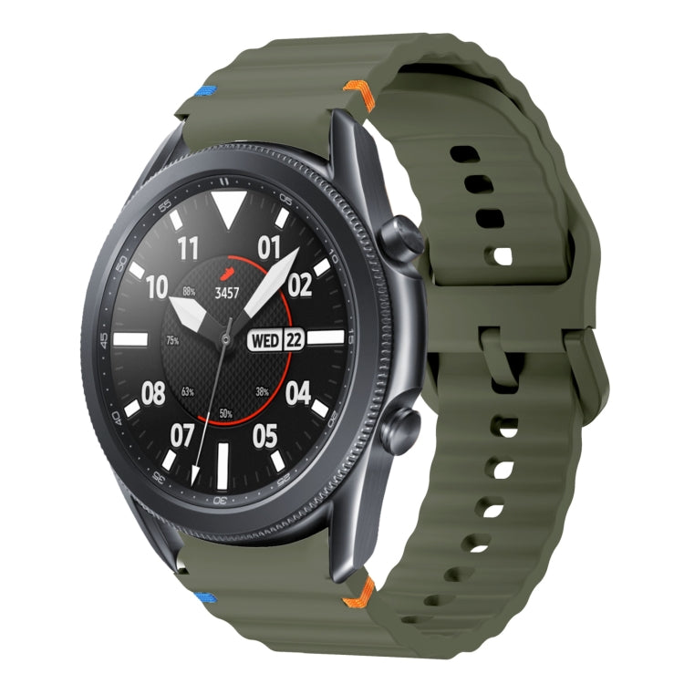 Wave Pattern Stitched Silicone Watch Band, For Samsung Galaxy Watch 4 Classic 42 / 46mm, For Samsung Galaxy Watch3 41mm