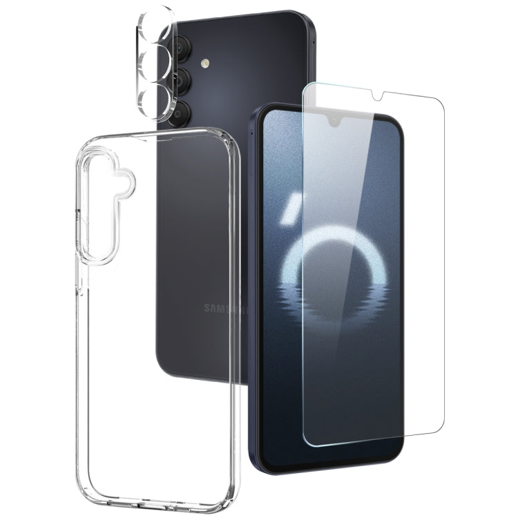 NORTHJO 3 in 1 TPU Phone Case with Screen Protector and Lens Film, For Samsung Galaxy A16 5G, For Samsung Galaxy A06 4G, For Samsung Galaxy S24 FE 5G, For Samsung Galaxy A55 5G, For Samsung Galaxy A35 5G, For Samsung Galaxy A05s 4G