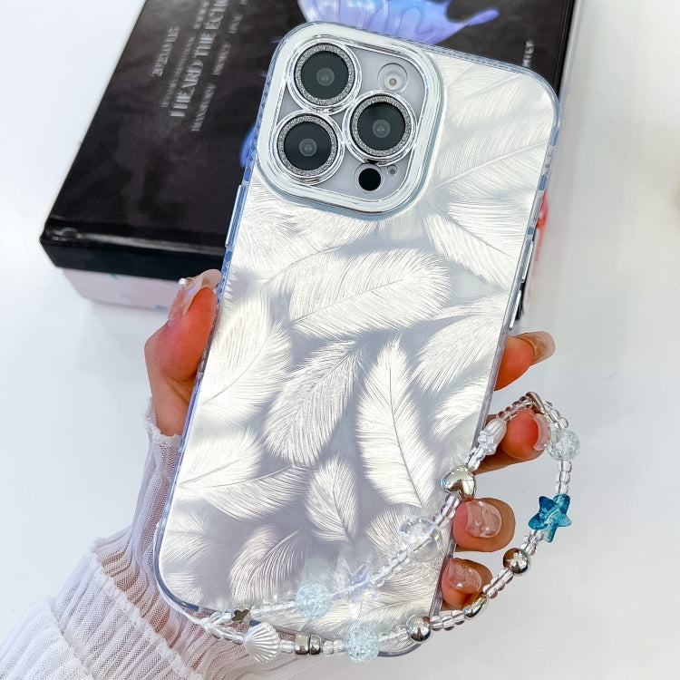Plating Glitter Texture Chain Wristband TPU Phone Case with Lens Film, For iPhone 13 Pro
