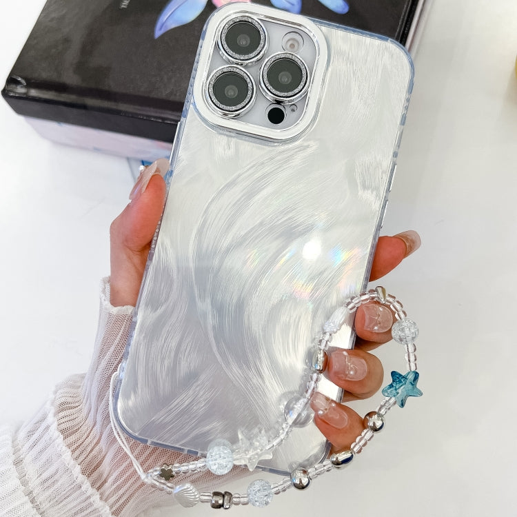 Plating Glitter Texture Chain Wristband TPU Phone Case with Lens Film, For iPhone 13 Pro
