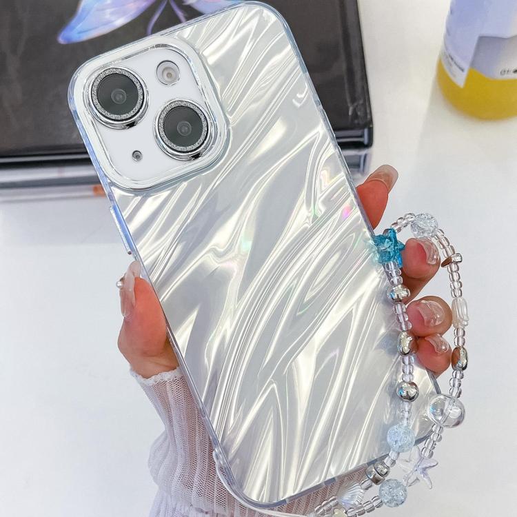 Plating Glitter Texture Chain Wristband TPU Phone Case with Lens Film, For iPhone 13