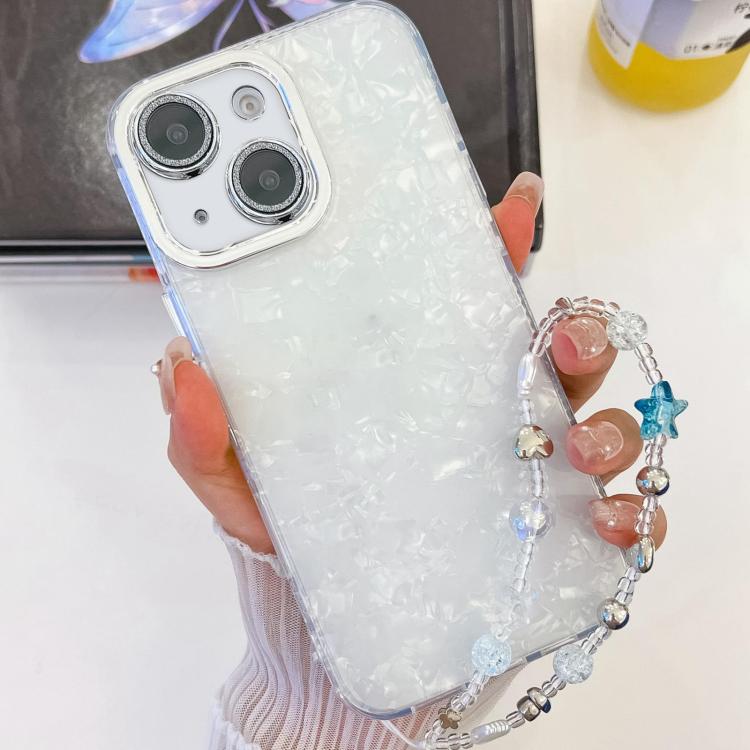 Plating Glitter Texture Chain Wristband TPU Phone Case with Lens Film, For iPhone 13