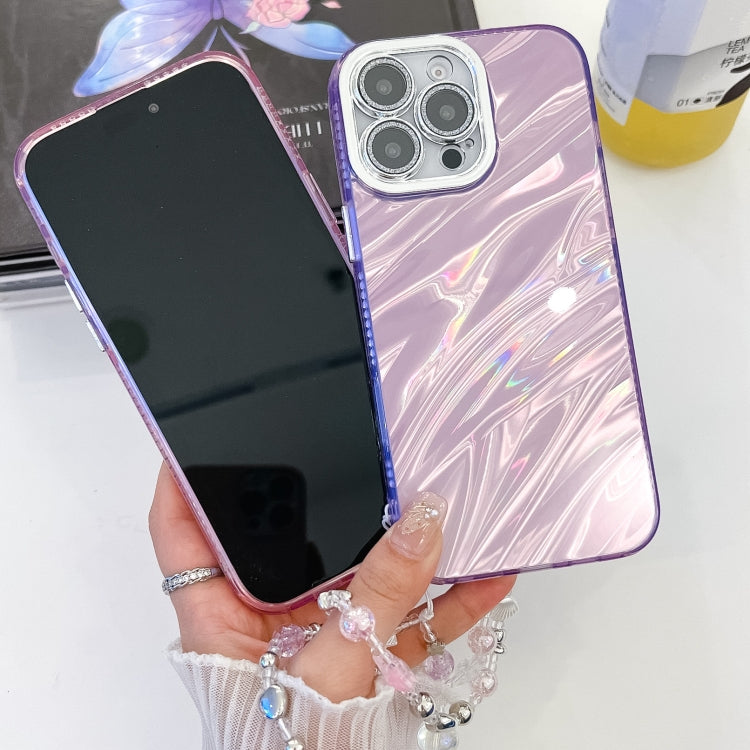Plating Glitter Texture Chain Wristband TPU Phone Case with Lens Film, For iPhone 13