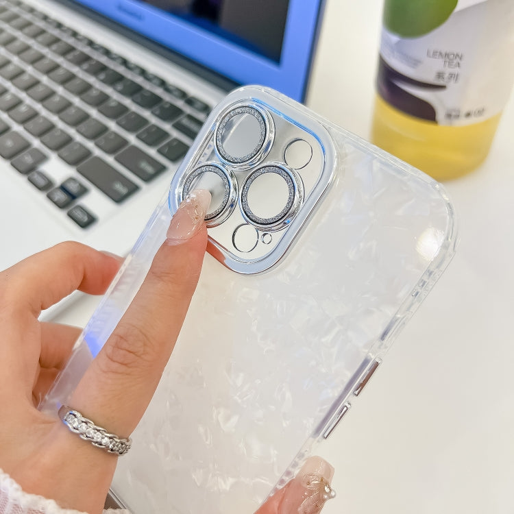 Plating Glitter Texture Fold Holder TPU Phone Case with Lens Film, For iPhone 13 Pro