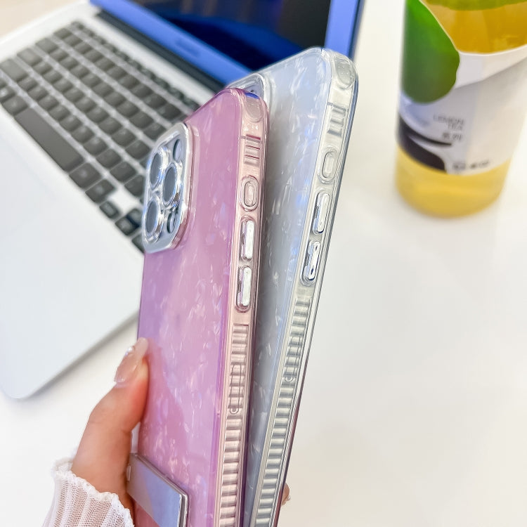 Plating Glitter Texture Fold Holder TPU Phone Case with Lens Film, For iPhone 13 Pro
