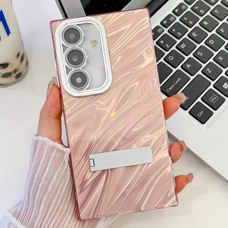 Plating Glitter Texture Fold Holder TPU Phone Case with Lens Film, Series 11