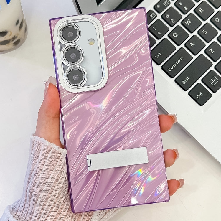 Plating Glitter Texture Fold Holder TPU Phone Case with Lens Film, Series 11