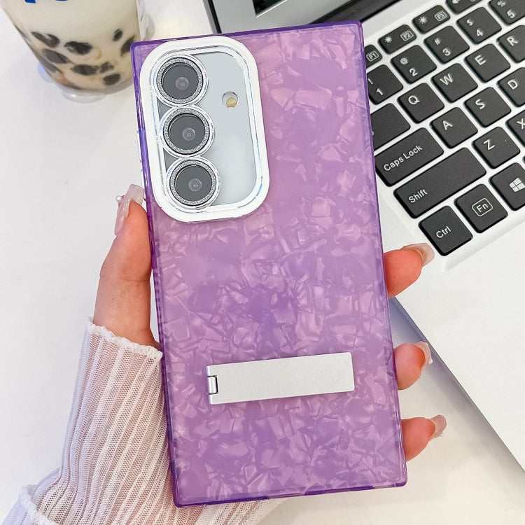 Plating Glitter Texture Fold Holder TPU Phone Case with Lens Film, Series 11