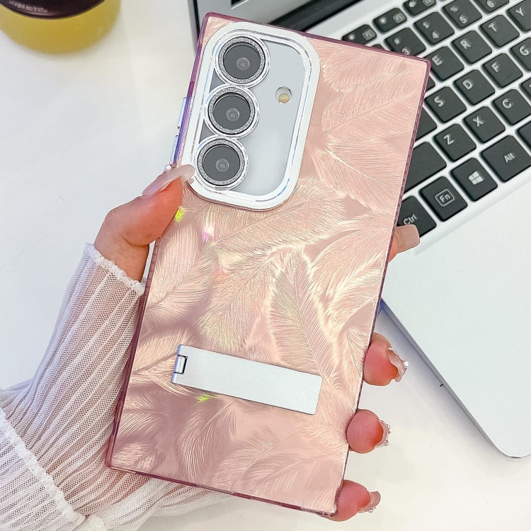 Plating Glitter Texture Fold Holder TPU Phone Case with Lens Film, Series 11