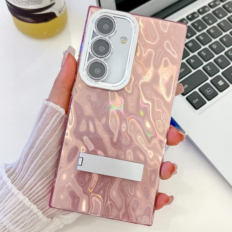 Plating Glitter Texture Fold Holder TPU Phone Case with Lens Film, Series 11