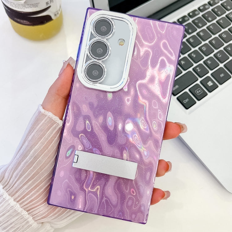 Plating Glitter Texture Fold Holder TPU Phone Case with Lens Film, Series 11