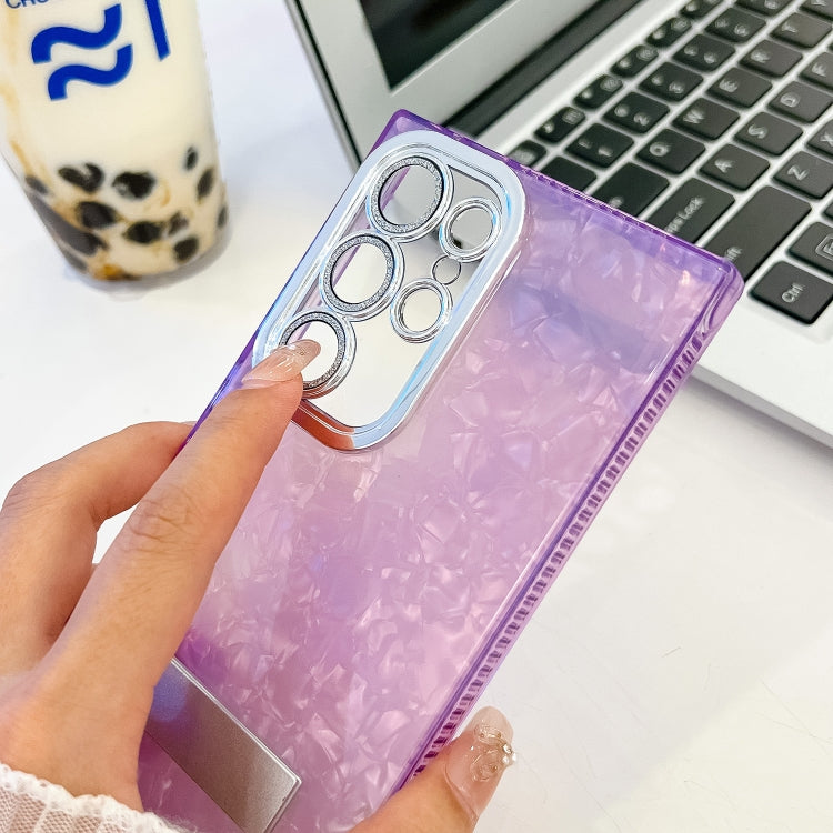 Plating Glitter Texture Fold Holder TPU Phone Case with Lens Film, Series 11