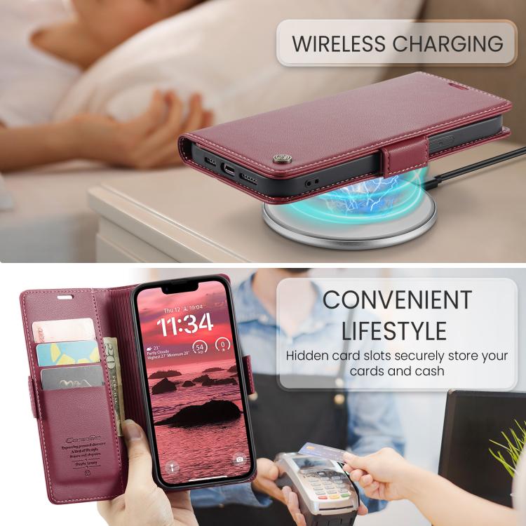 CaseMe 023 Butterfly Buckle Litchi Texture RFID Anti-theft Leather Phone Case